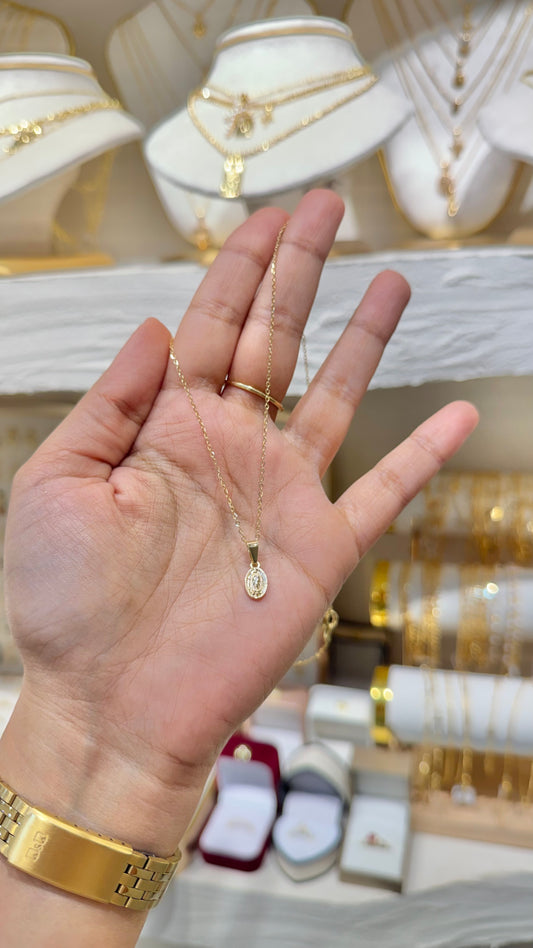 CADENA GUADALUPE MINI ORO LAMINADO