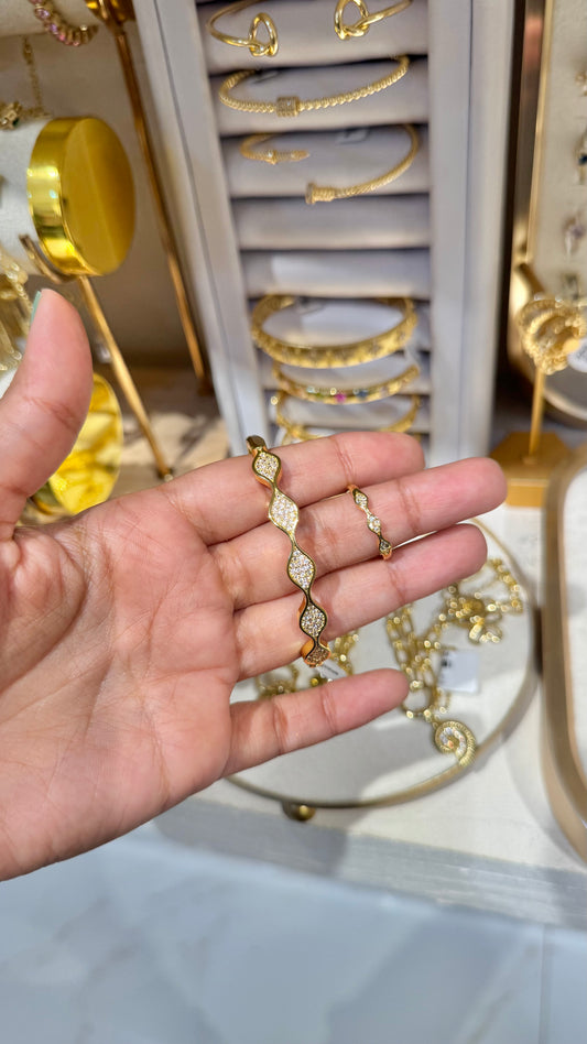 JUEGO BRAZALETE OLAS (incluye anillo)