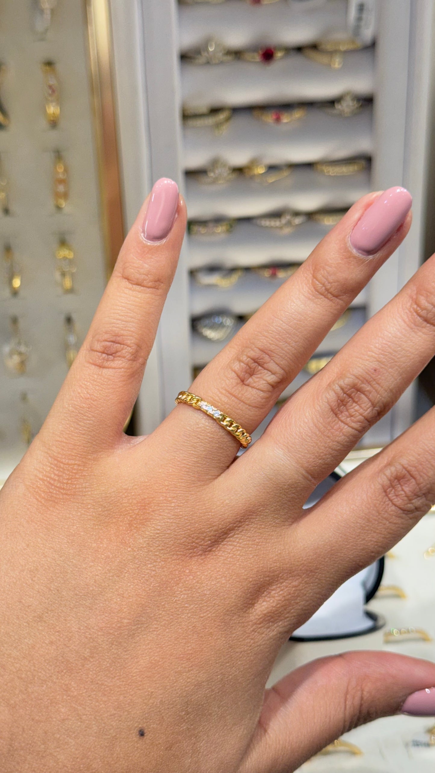 ANILLO CUBANO ORO LAMINADO