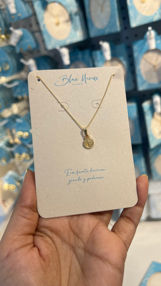 CADENA SAN BENITO MINI ORO LAMINADO 45cm