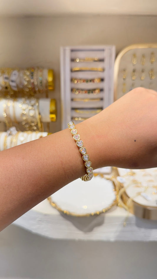 PULSERA CORAZONES ROSADOS