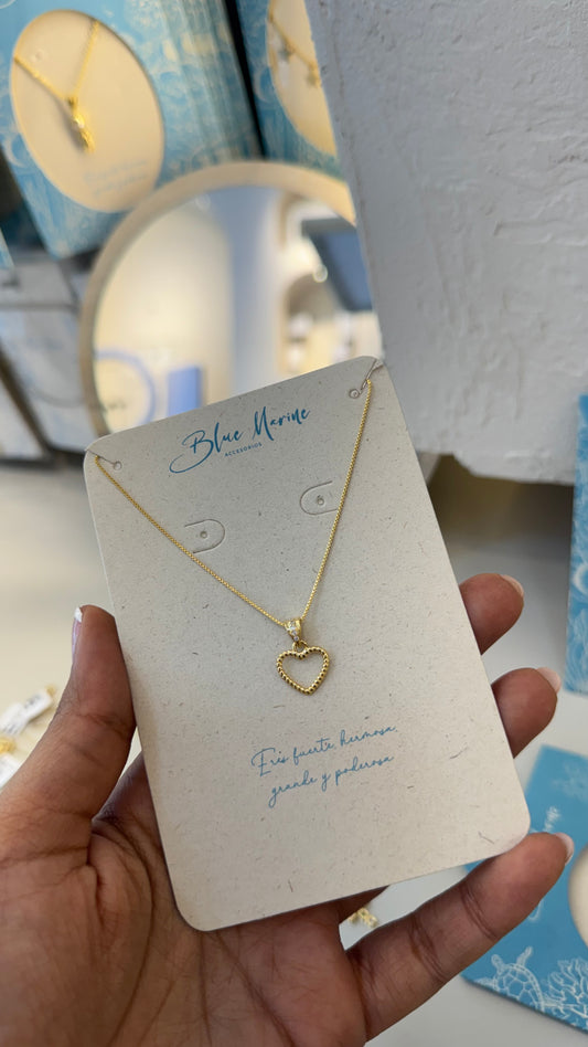 CADENA BORDE CORAZON ORO LAMINADO