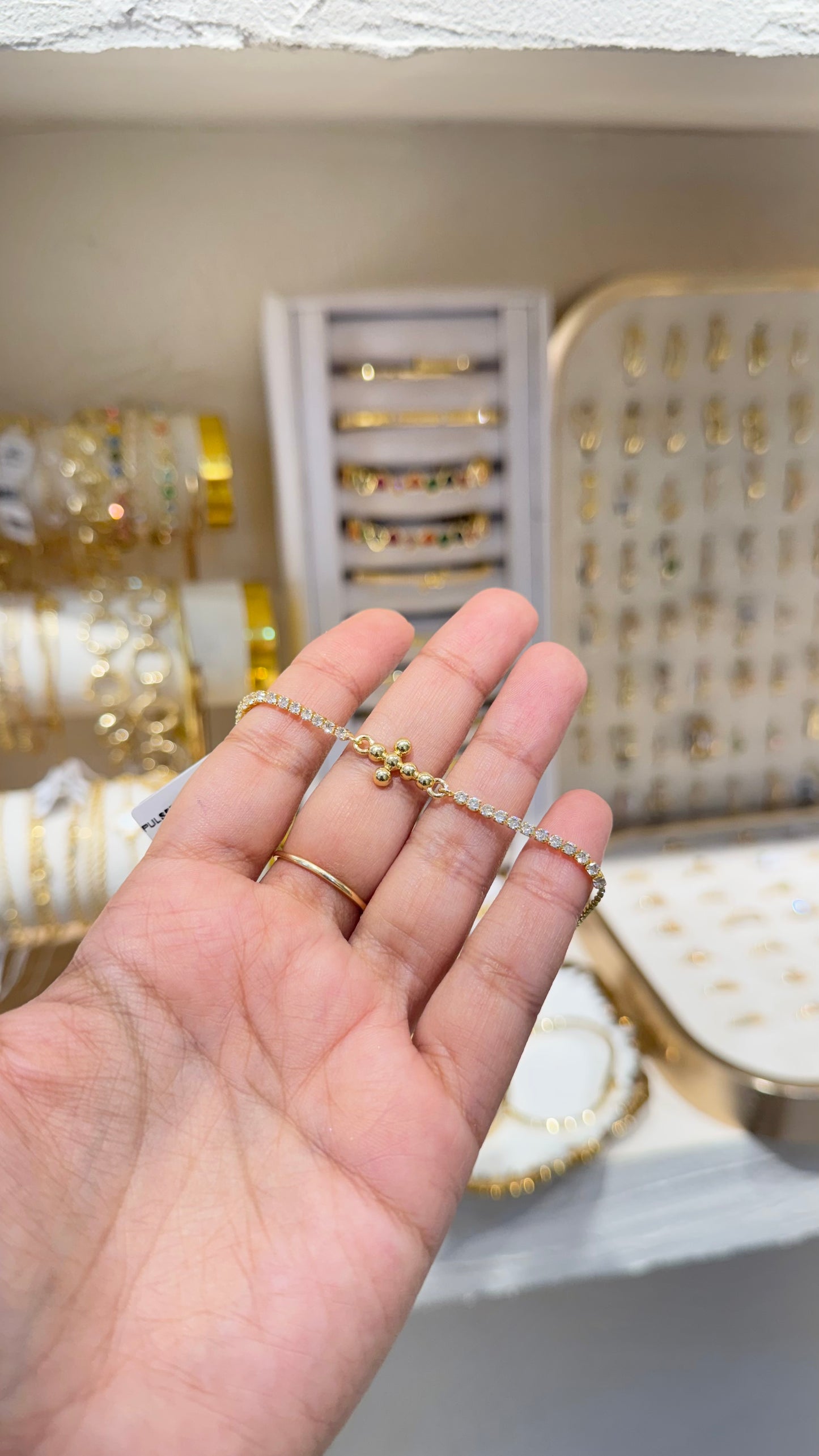 PULSERA CRUZ BOLITAS