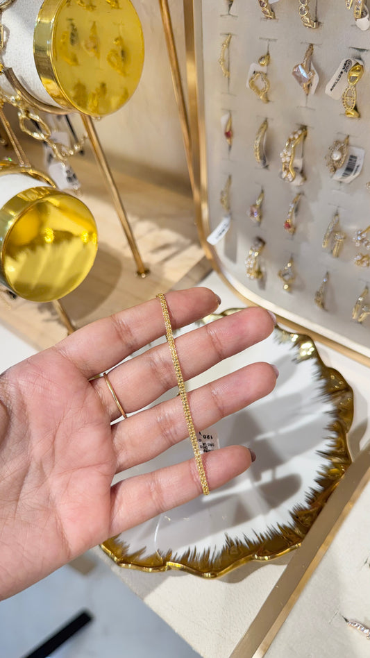 PULSERA TEJIDO CHINO ORO LAMINADO 18cm