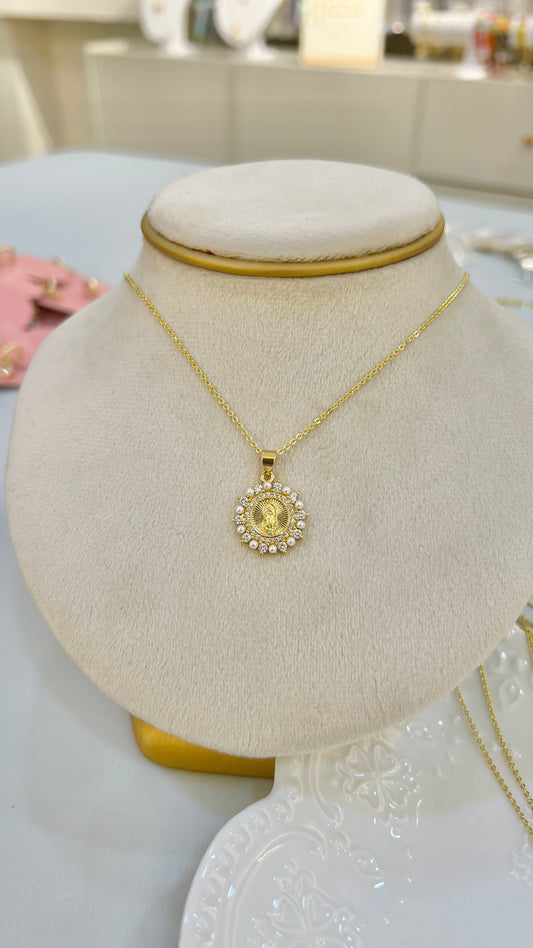 CADENA VIRGEN PERLAS