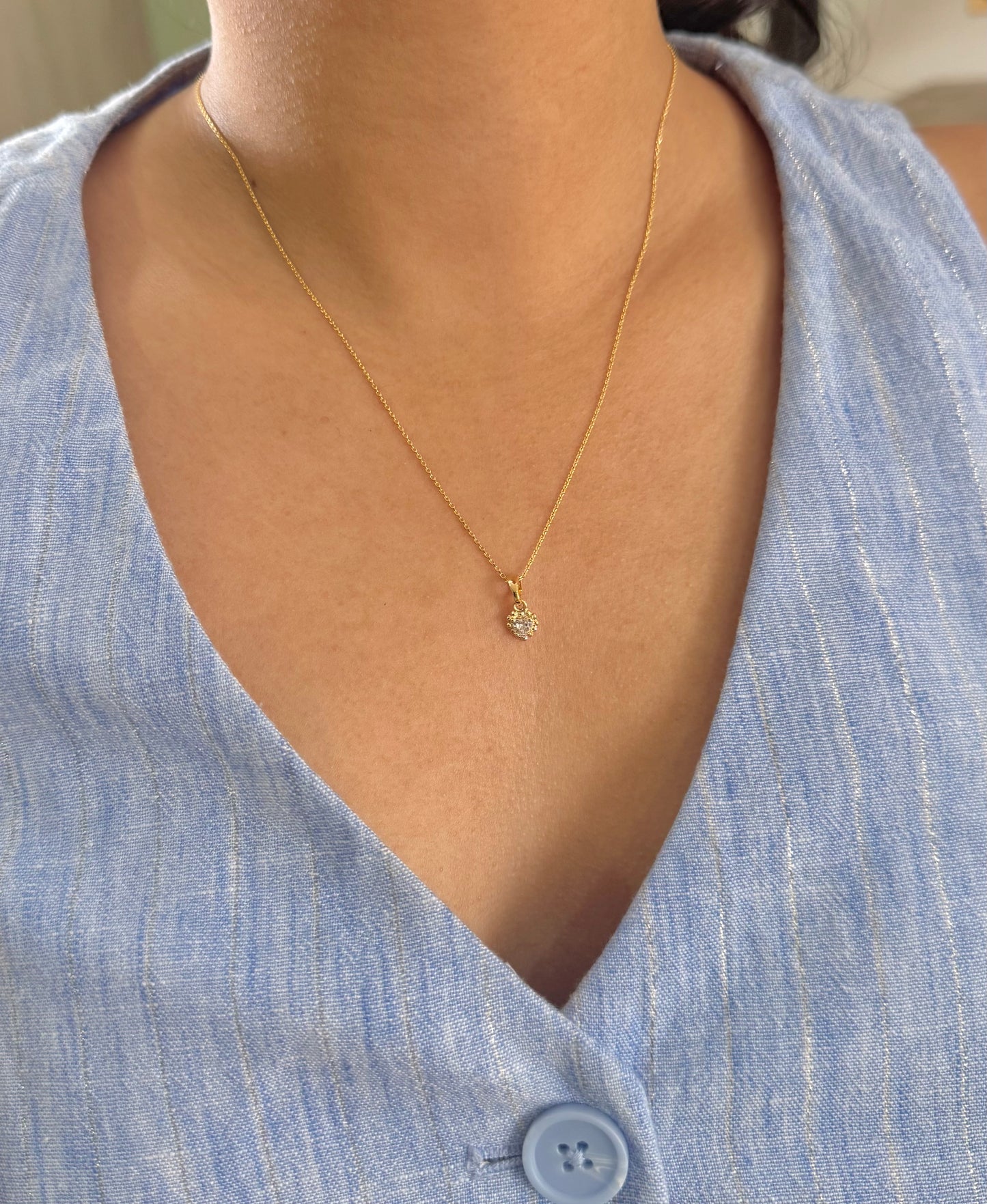 JUEGO CORAZÓN BOLITAS ORO LAMINADO
