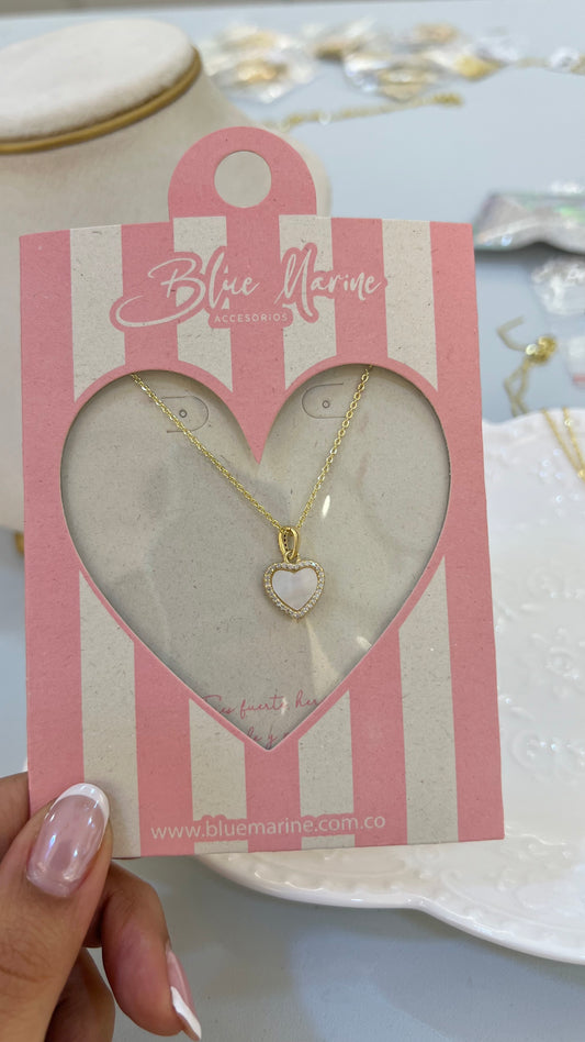 CADENA CORAZÓN NÁCAR