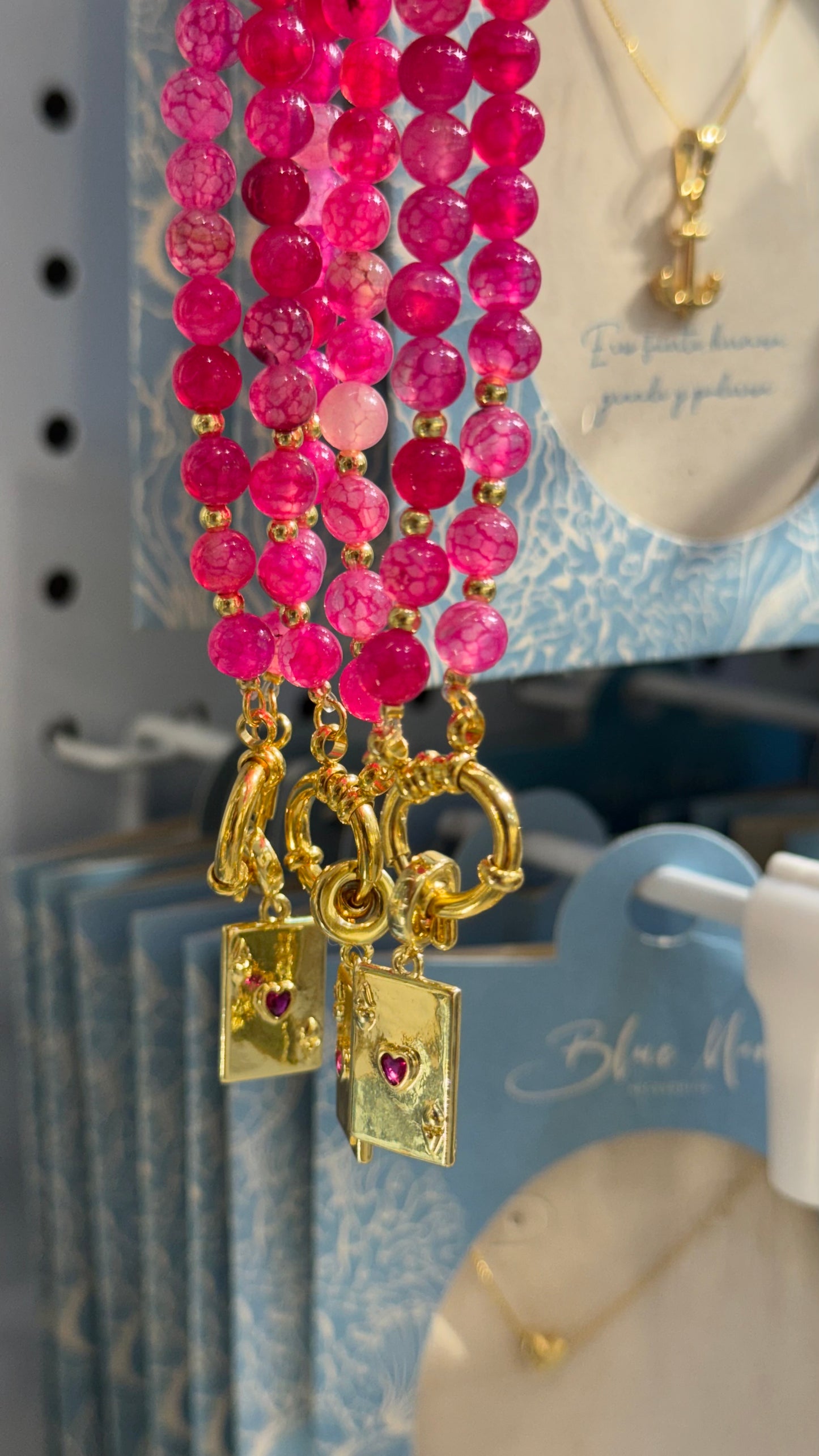CADENA PIEDRAS FUCSIA