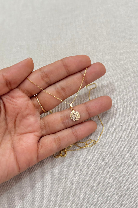 CADENA SAN BENITO MINI ORO LAMINADO 45cm