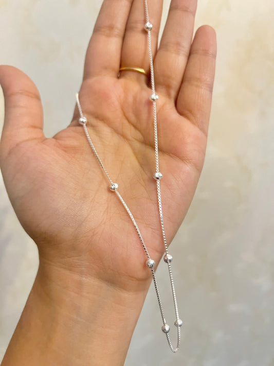 CADENA BALINES PLATA LEY925