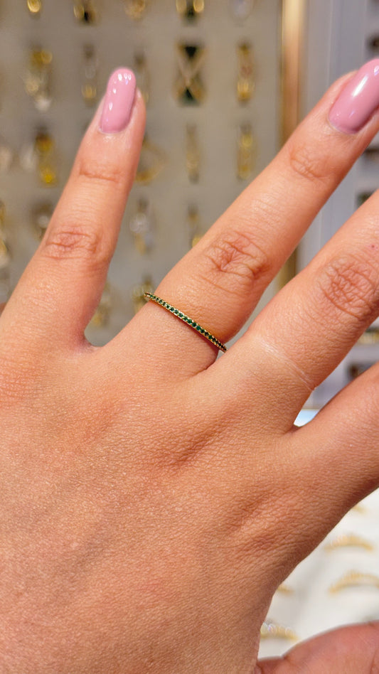 ANILLO VERDE ORO LAMINADO