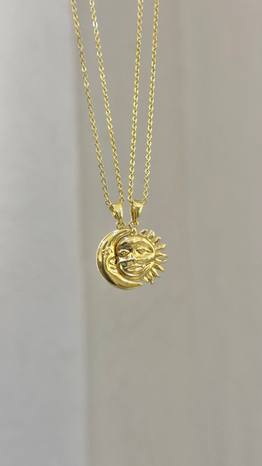 CADENA DÚO SOL Y LUNA ROSTRO
