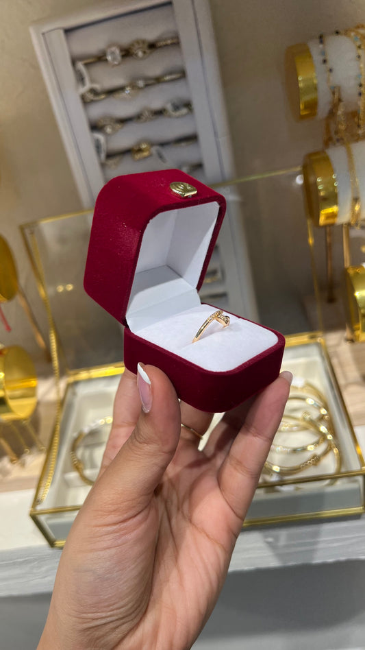 COFRE VINO TERCIOPELO PARA ANILLO