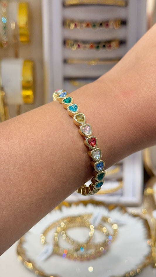 PULSERAS CORAZONES COLORES
