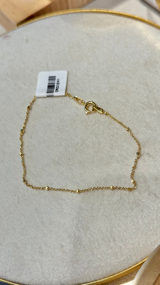 PULSERA MINI CUADRITOS ORO LAMINADO 18cm