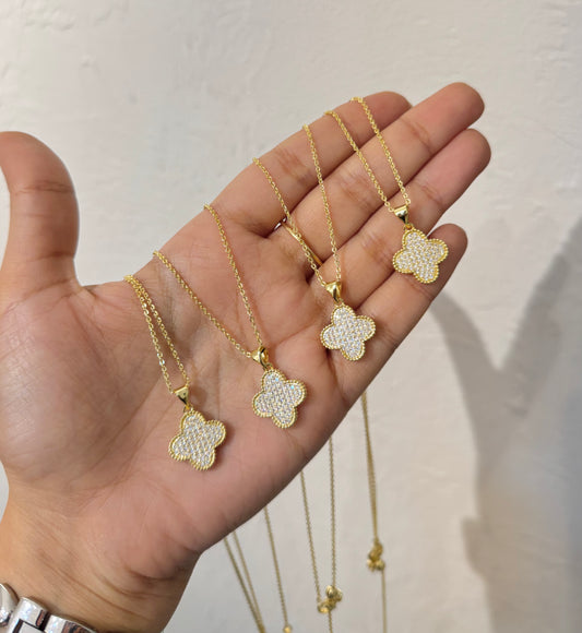 CADENA TRÉBOL CRISTALES