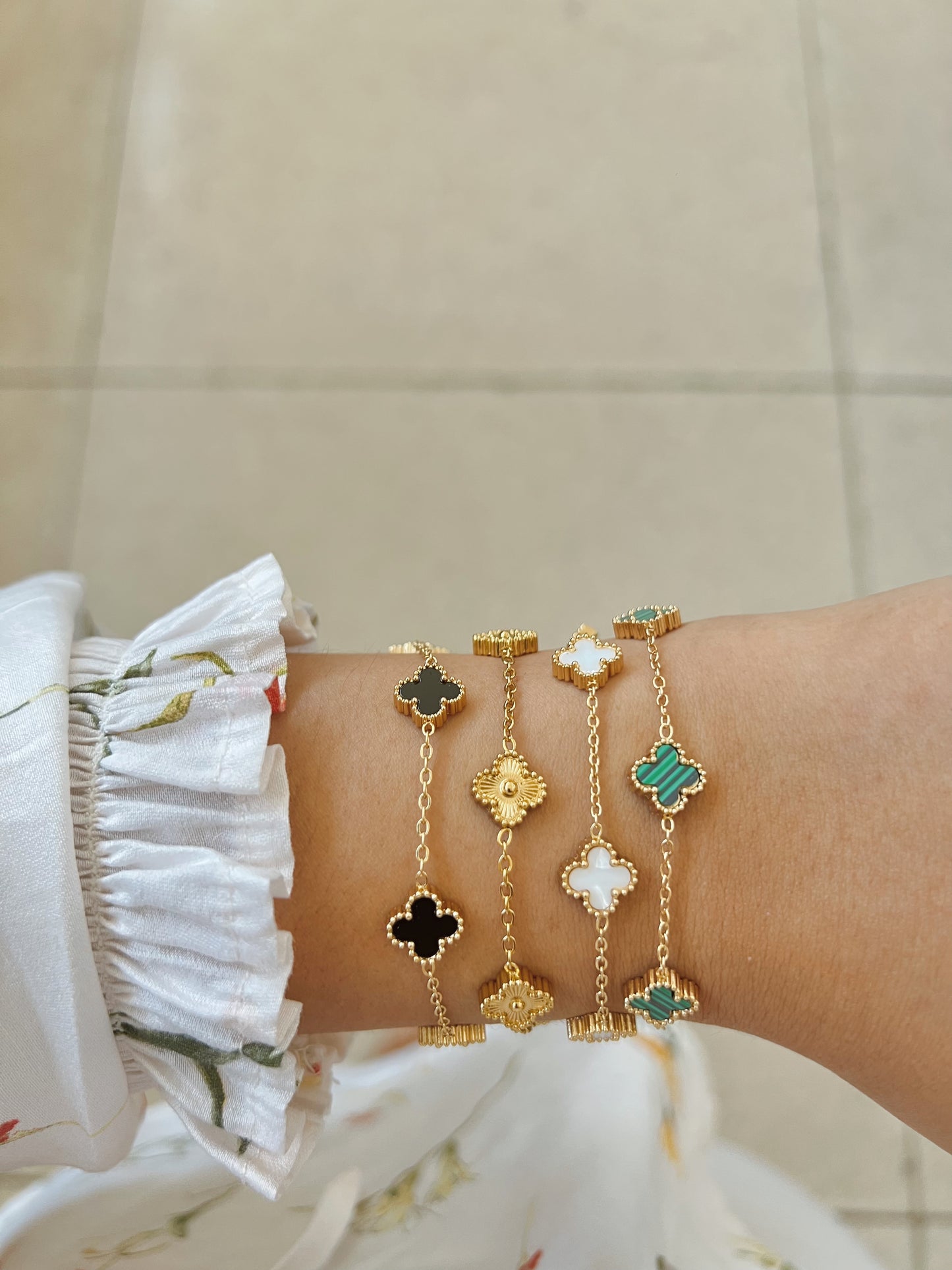 PULSERA TRÉBOL ACERO