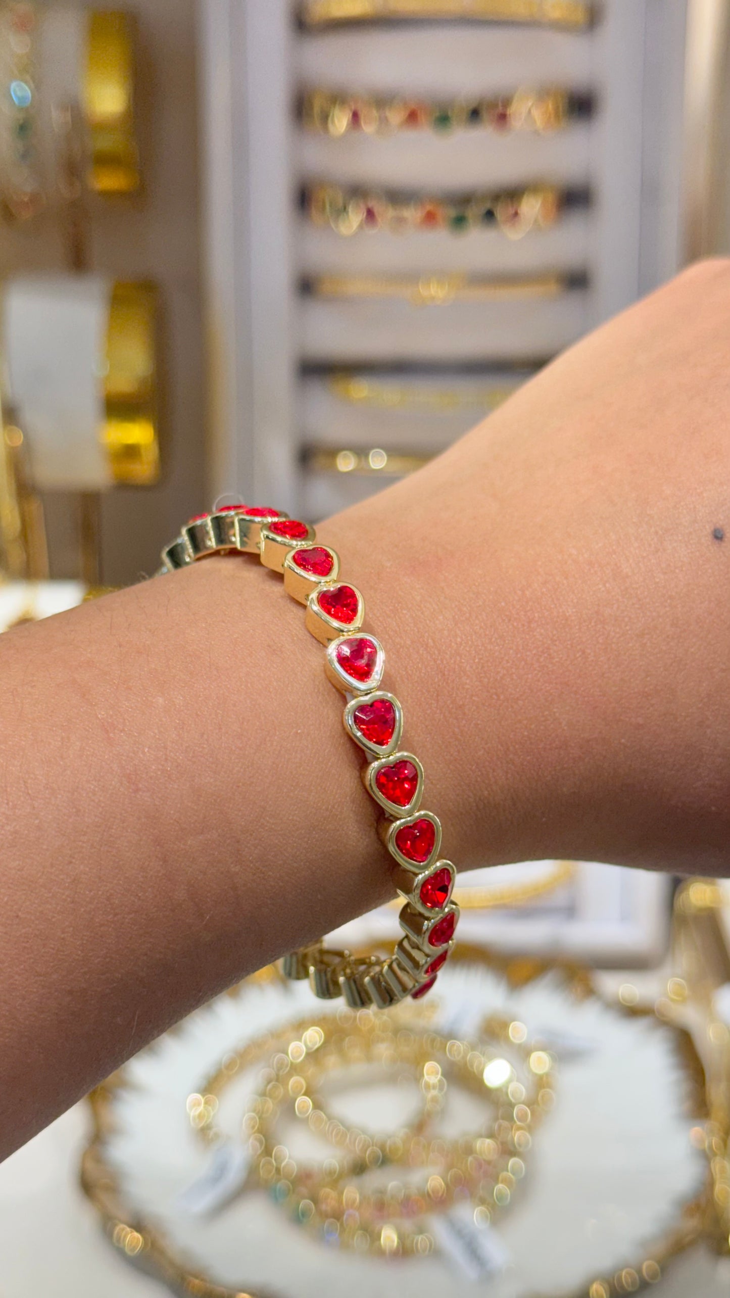 PULSERA CORAZONES ROJOS