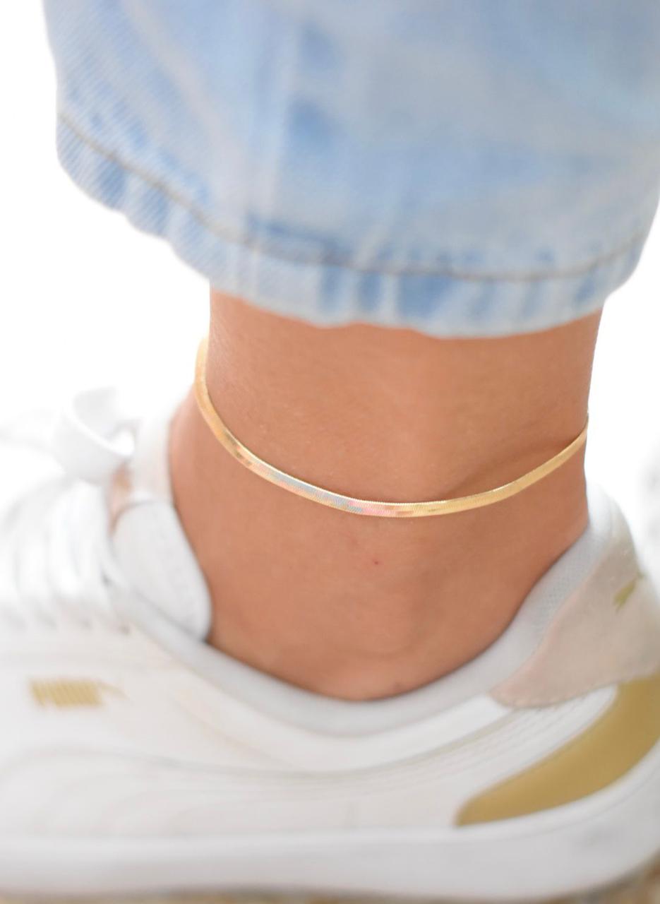TOBILLERA PLANA DORADA