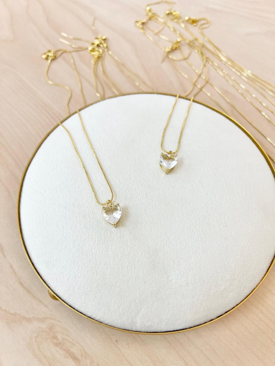 CADENA CORAZÓN TRANSPARENTE