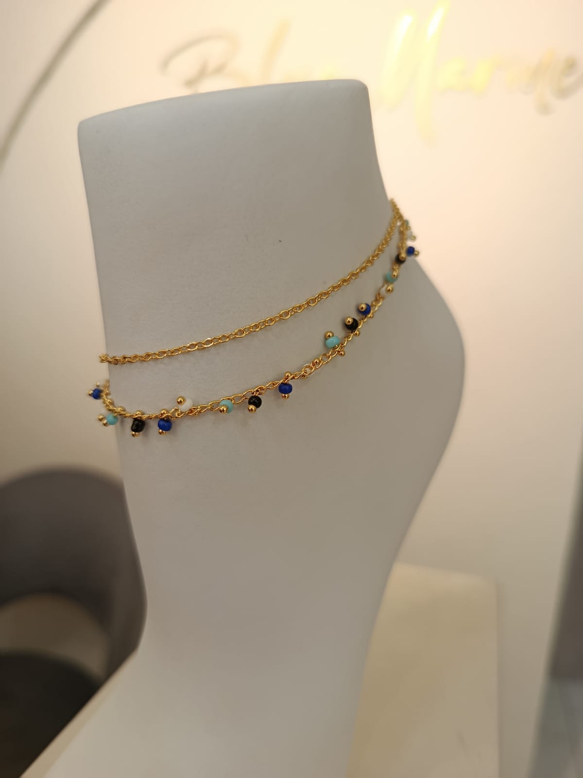 TOBILLERA PIEDRAS AZULES