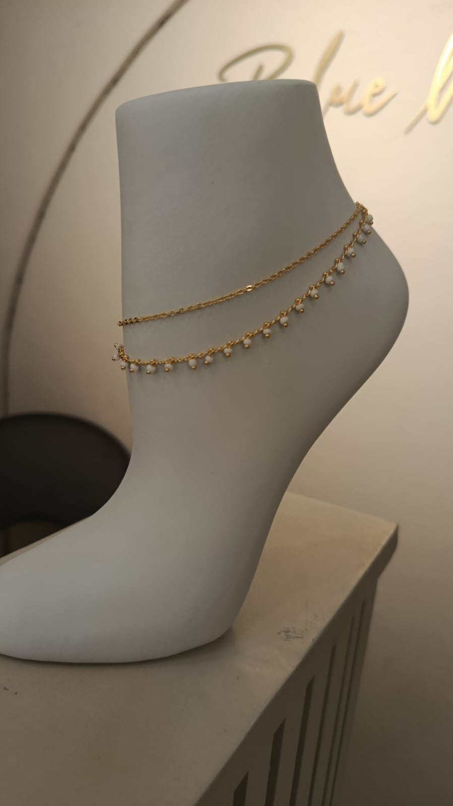 TOBILLERA PIEDRAS BLANCAS