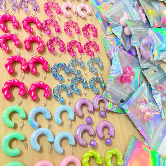 ARETES DE CARNAVAL AL MAYOR SURTIDO 6 unidades