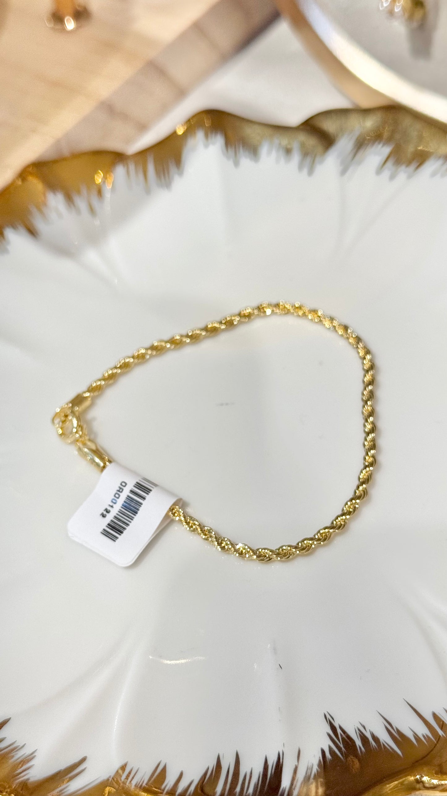 PULSERA LAZO GRUESA ORO LAMINADO 18cm