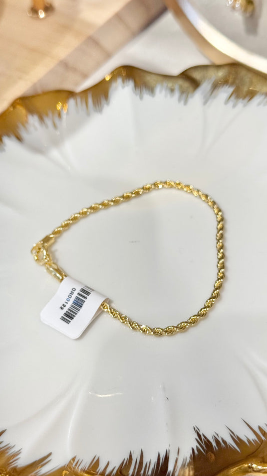 PULSERA LAZO GRUESA ORO LAMINADO 18cm