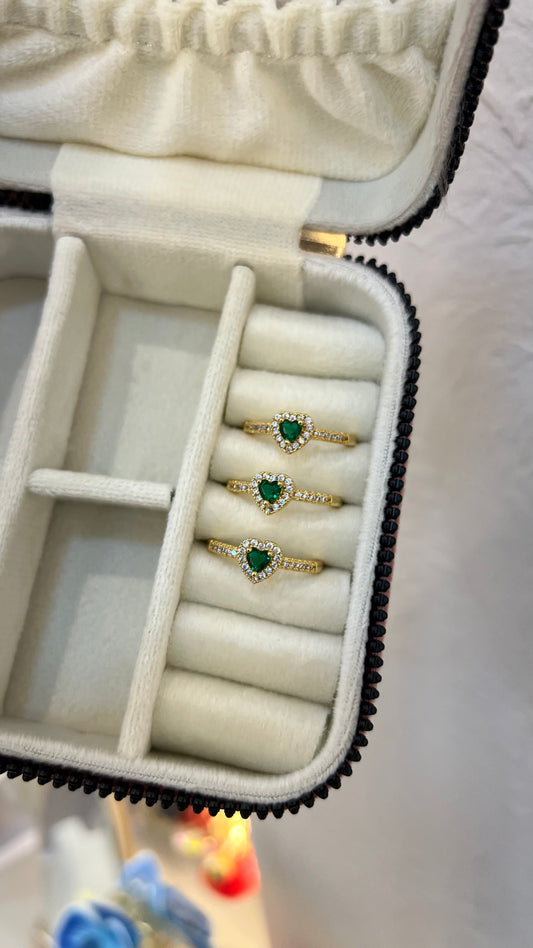 ANILLO PROMESA PIEDRA VERDE