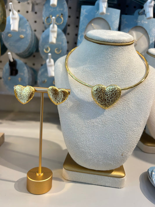 JUEGO CORAZÓN DORADO BRONCE