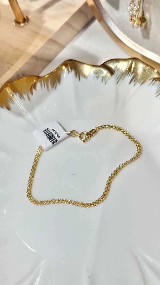 PULSERA TEJIDO CHINO ORO LAMINADO 18cm