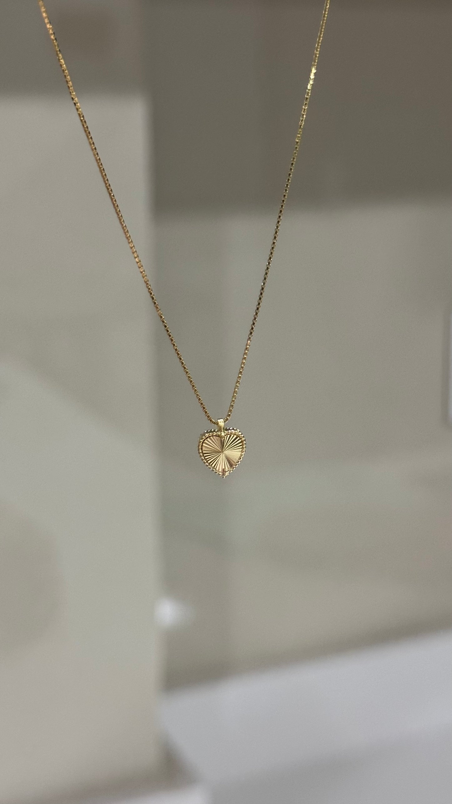 CADENA CORAZON BISELADO ORO LAMINADO