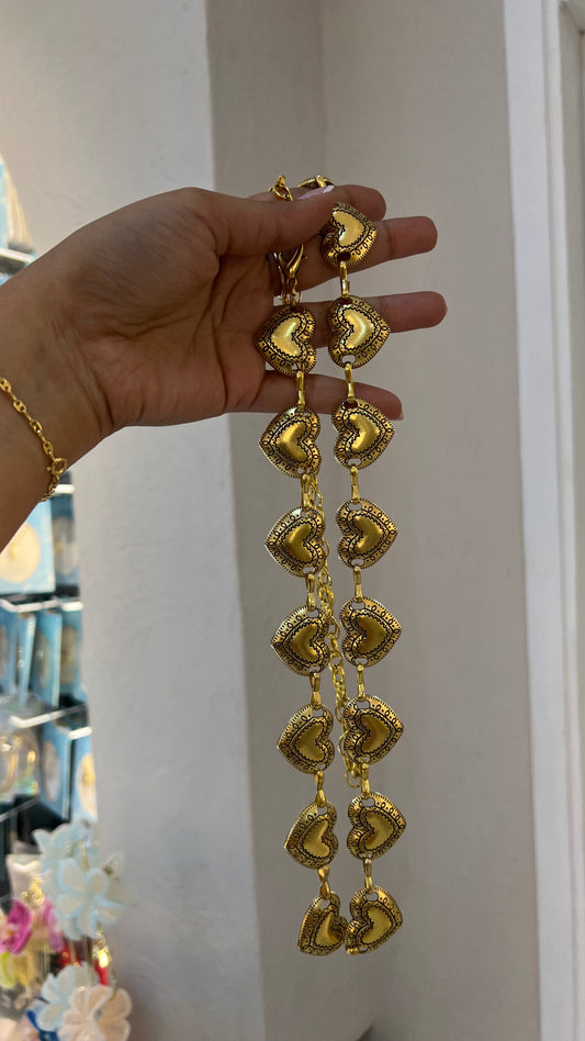 CADENA CINTURÓN  VINTAGE CORAZONES pequeños