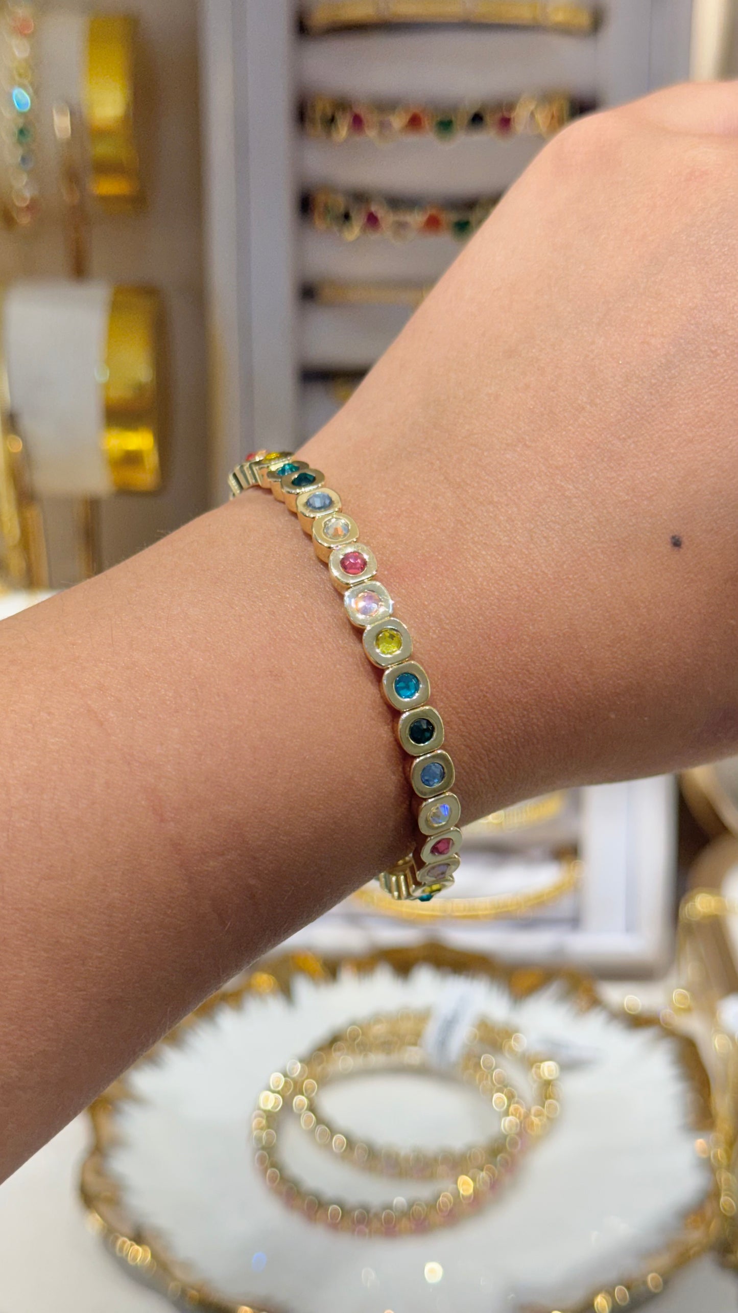 PULSERA CRISTALES COLORES