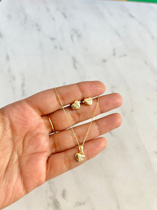 JUEGO ORO LAMINADO CORAZÓN