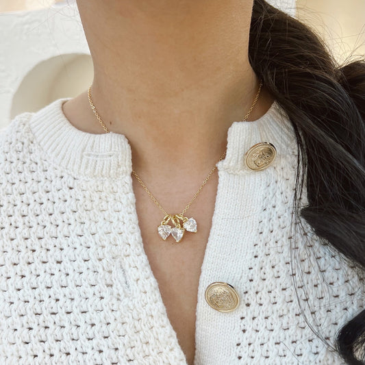 CADENA CHARMS TRIPLE CORAZÓN