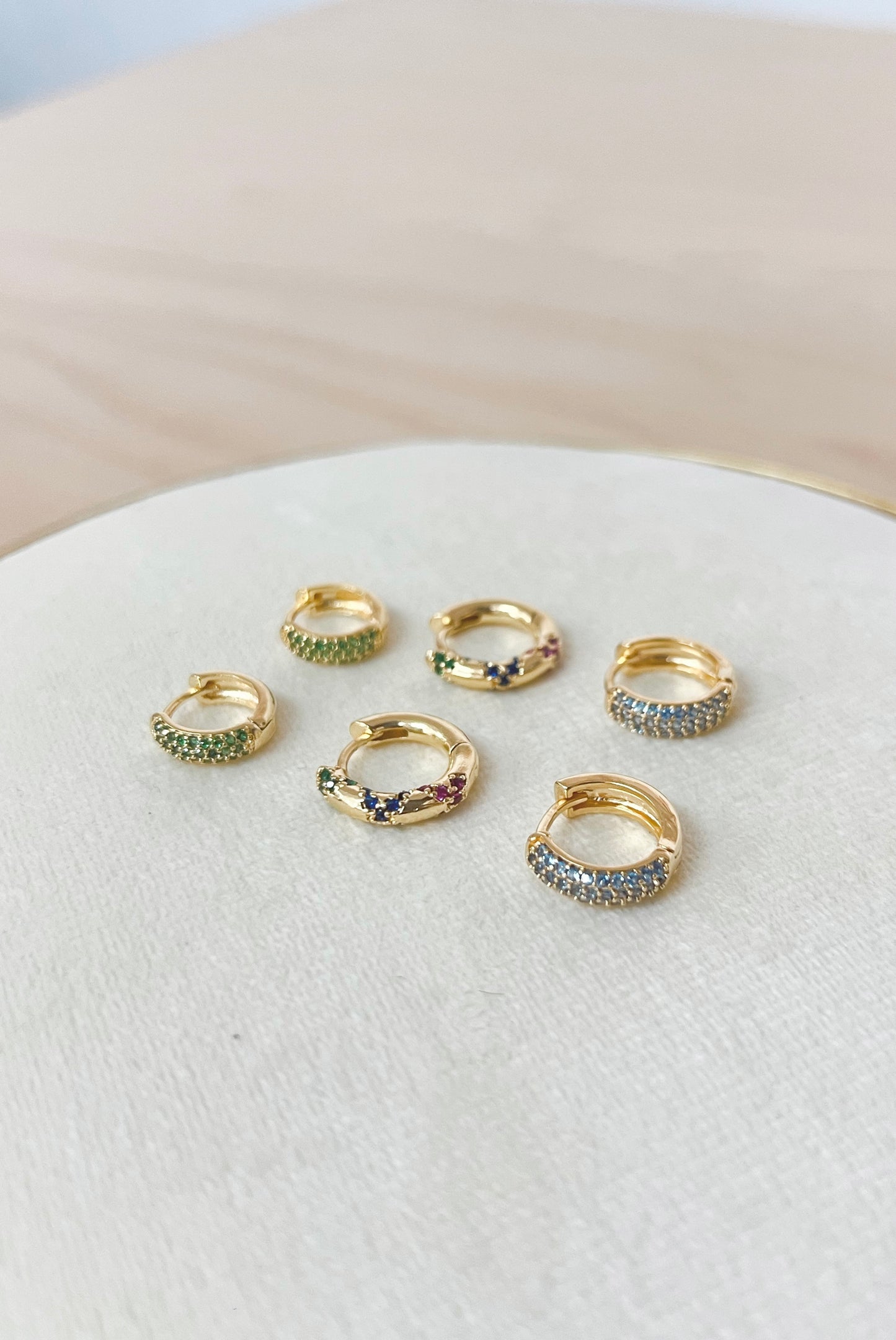 ARGOLLAS VERDES ORO LAMINADO 10mm