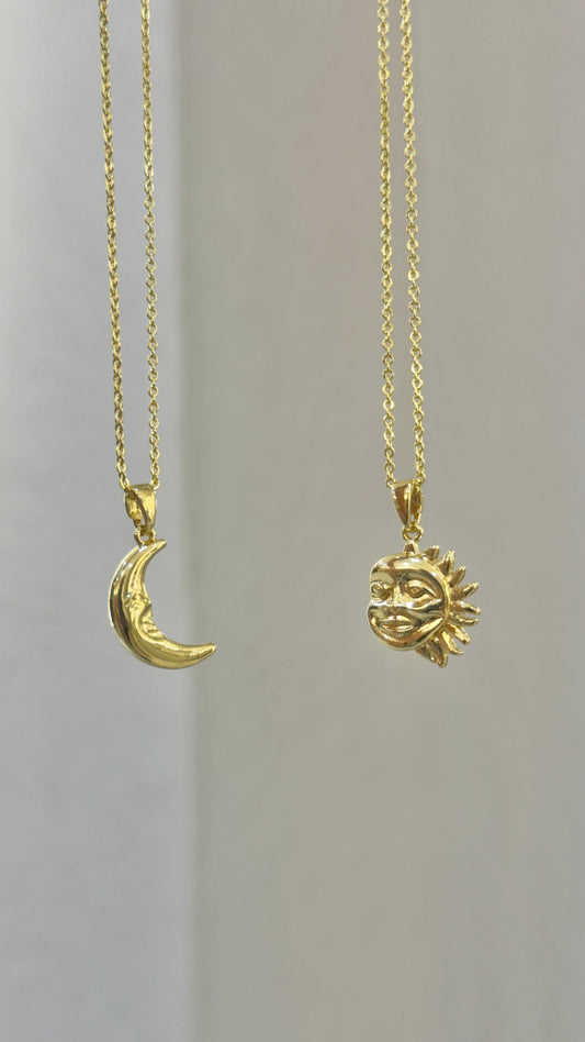 CADENA DÚO SOL Y LUNA ROSTRO