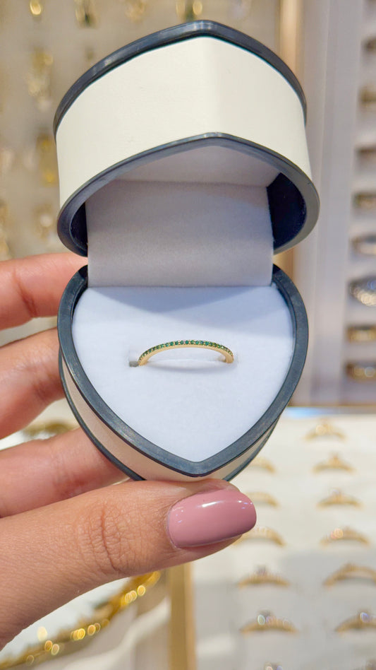 ANILLO VERDE ORO LAMINADO