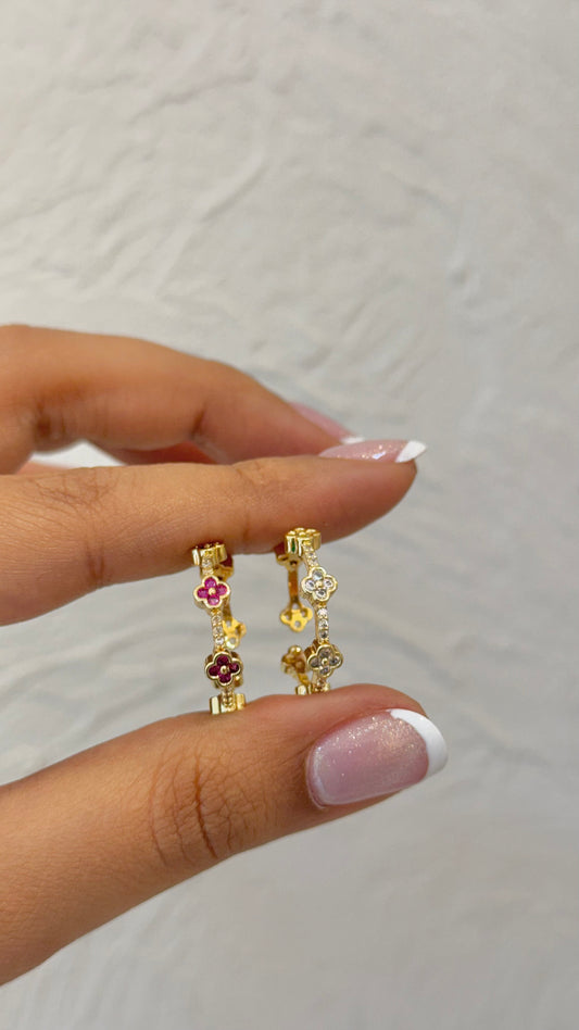 ANILLO TRÉBOL FUCSIA O CRISTAL