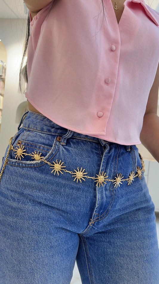 CADENA CINTURÓN VINTAGE SOL ROSTRO