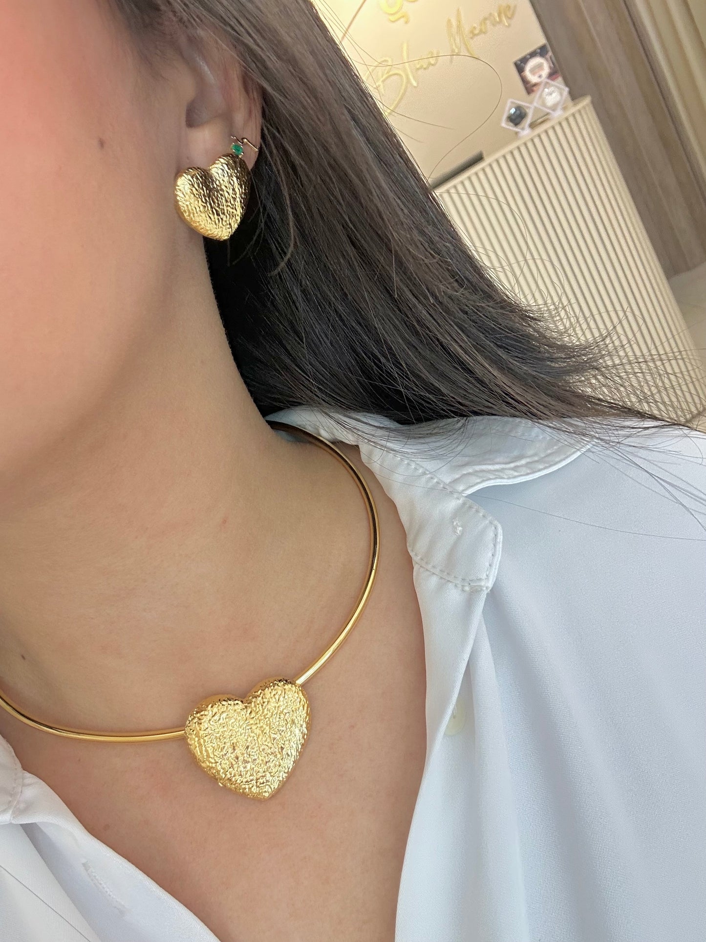 JUEGO CORAZÓN DORADO BRONCE