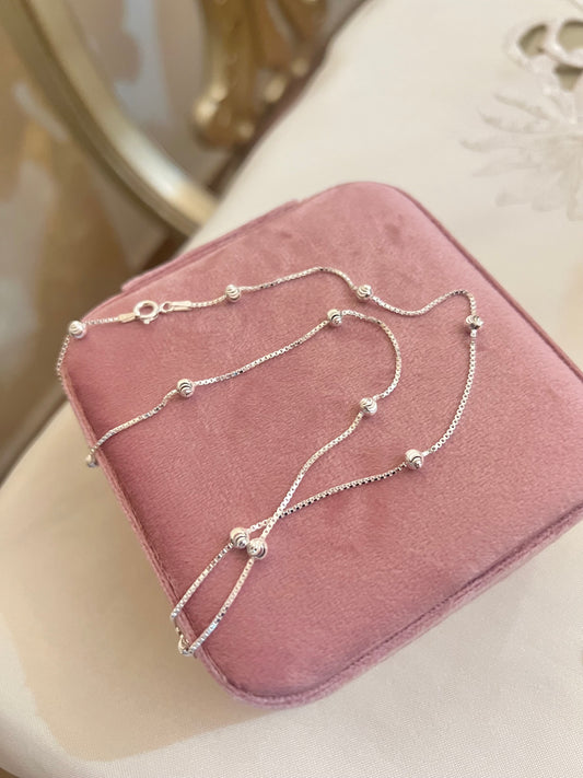 CADENA BALINES PLATA LEY925