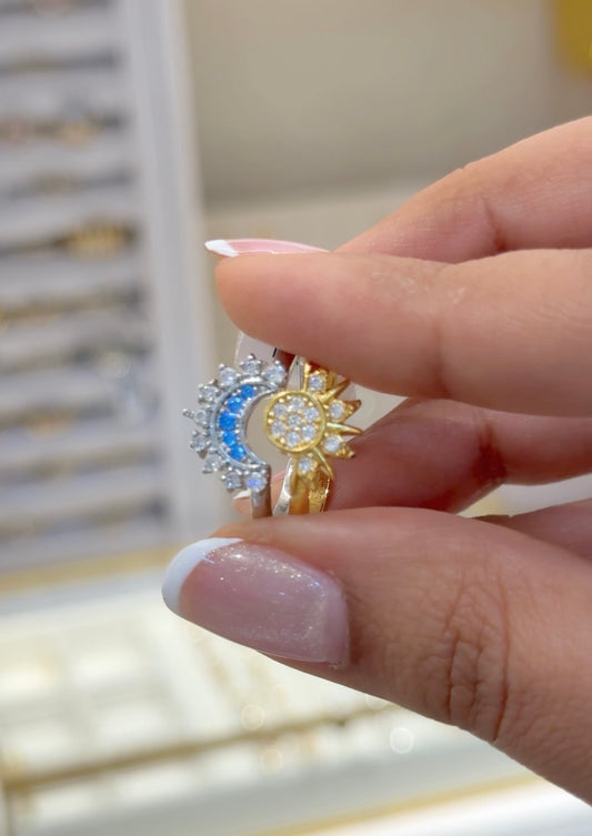 DÚO ANILLOS SOL Y LUNA