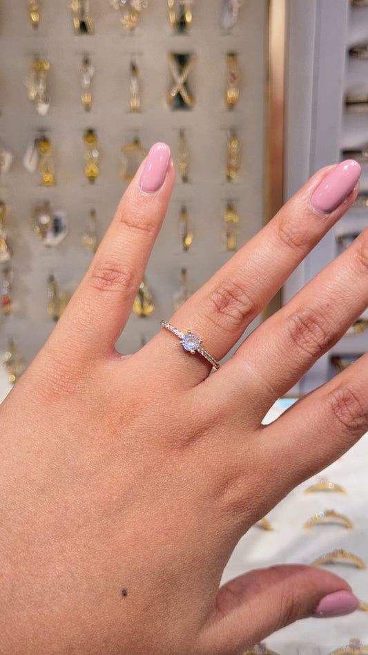 ANILLO CIRCON REDONDO ORO LAMINADO