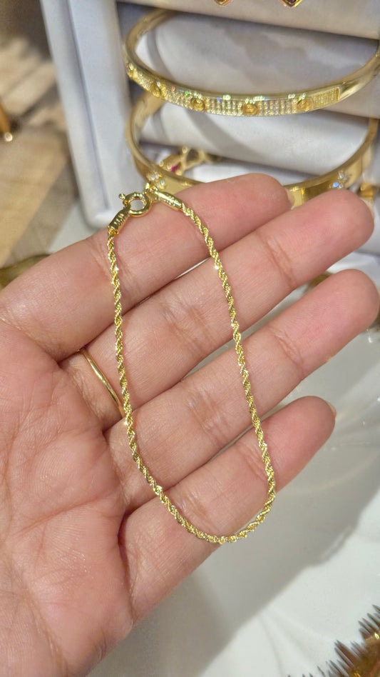 PULSERA LAZO MEDIANA ORO LAMINADO 18cm