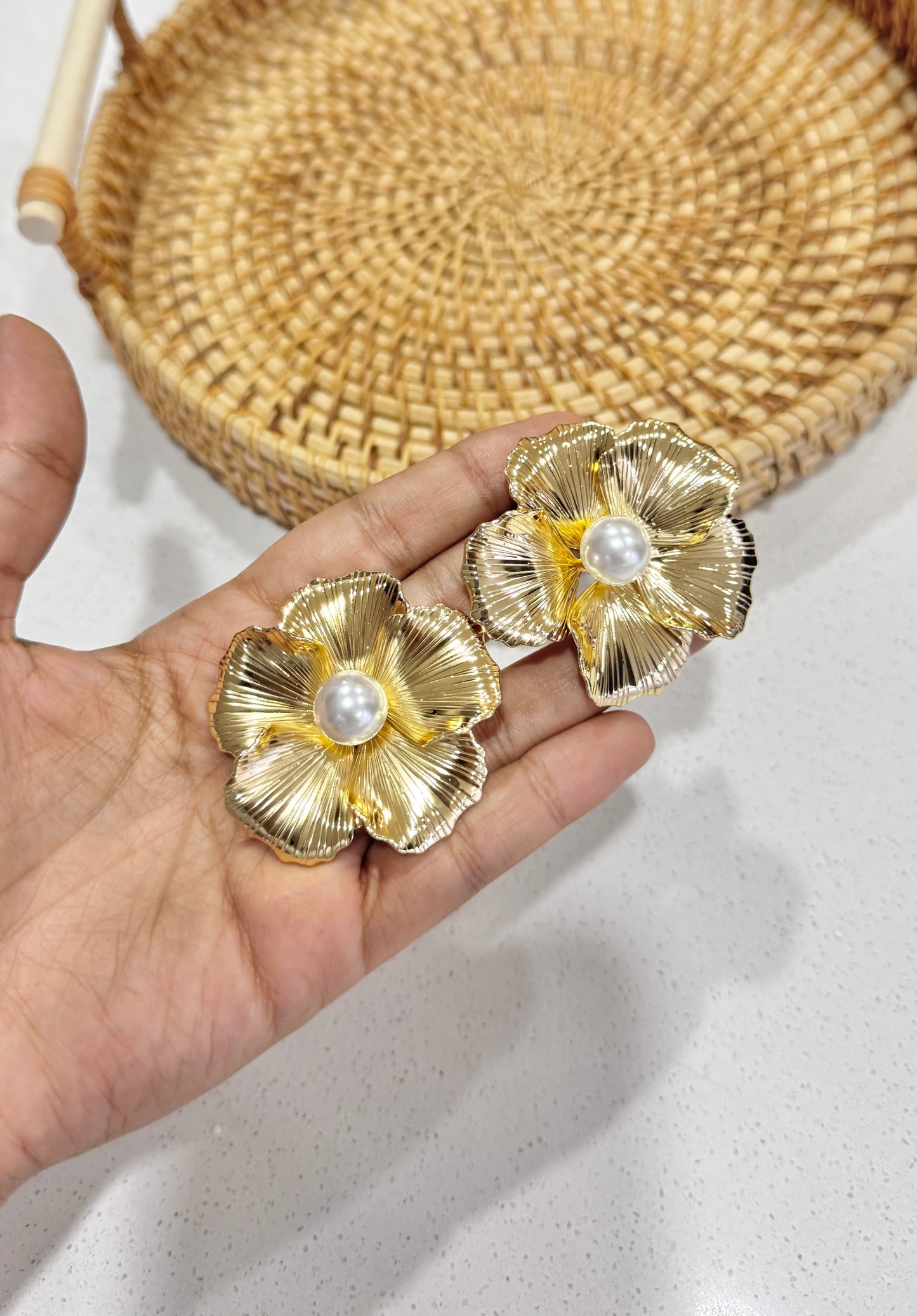 ARETE FLOR PERLA