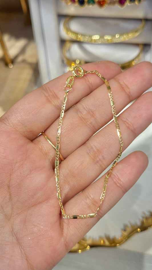 PULSERA PLANA ORO LAMINADO 18cm