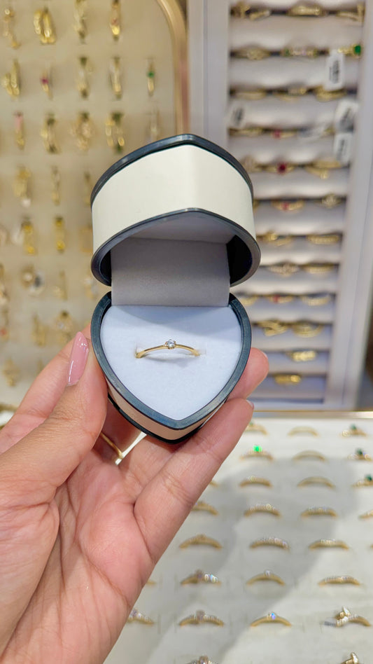 ANILLO SOLITARIO MINI ORO LAMINADO